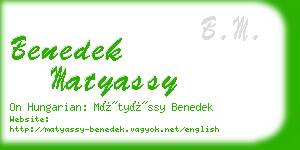 benedek matyassy business card